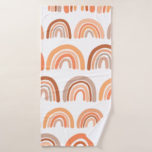 Seamless pattern with rainbow. Hand drawn texture. Bath Towel (Bath Towel)