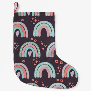 seamless pattern with rainbows and raindrops clip small christmas stocking