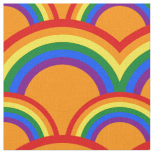 Seamless pattern with rainbows fabric