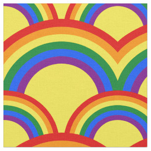 Seamless pattern with rainbows fabric