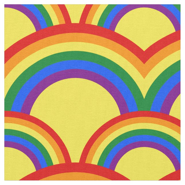 Seamless pattern with rainbows fabric (Close Up)