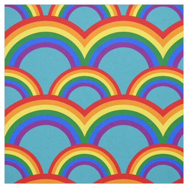 Seamless pattern with rainbows fabric (Swatch)