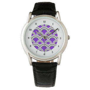 Seamless pattern with rainbows wristwatch