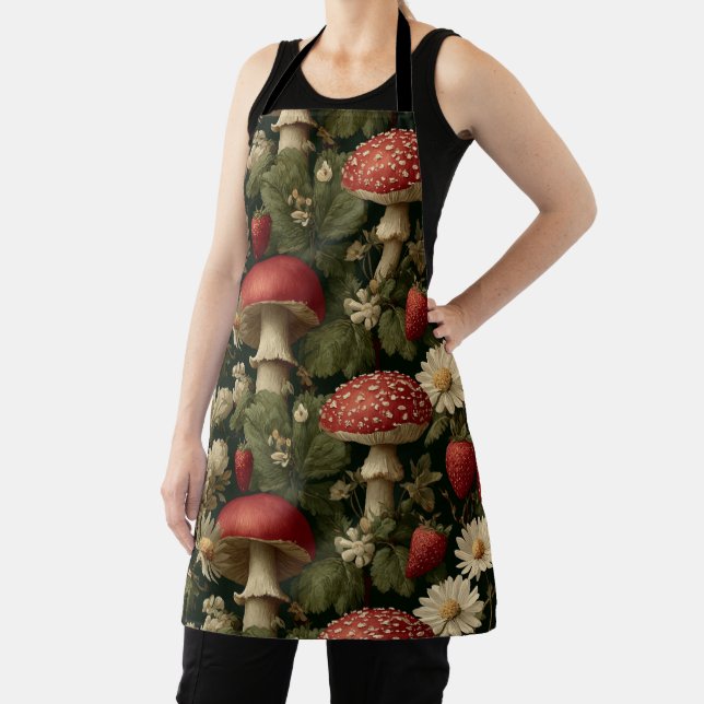 Seamless Pattern with Red Fly Agaric and Flowers Apron (Insitu)
