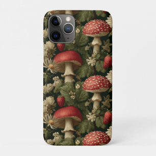 Seamless Pattern with Red Fly Agaric and Flowers iPhone 11 Pro Case