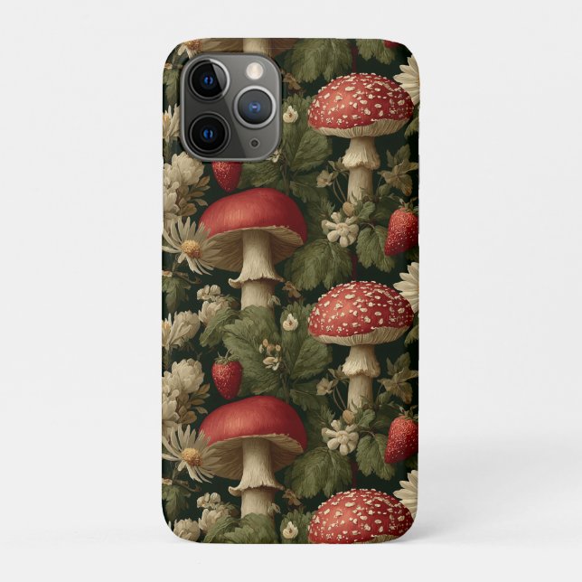 Seamless Pattern with Red Fly Agaric and Flowers Case-Mate iPhone Case (Back)