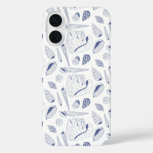 Seamless pattern with sea shells iPhone 16 case