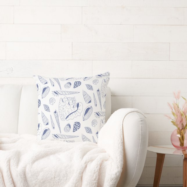 Seamless pattern with sea shells cushion (Couch)