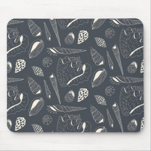 Seamless pattern with sea shells mouse pad