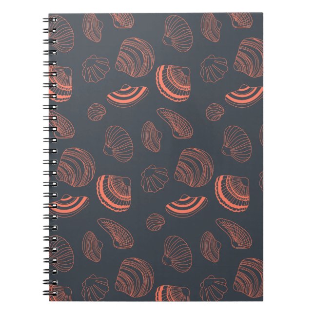 Seamless pattern with sea shells notebook (Front)