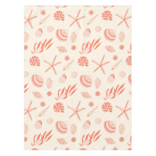 Seamless pattern with sea shells tablecloth