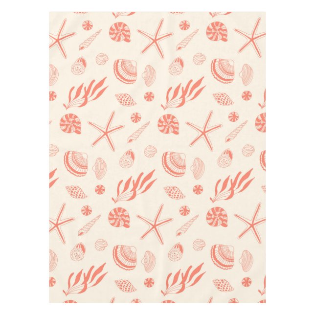 Seamless pattern with sea shells tablecloth (Front)