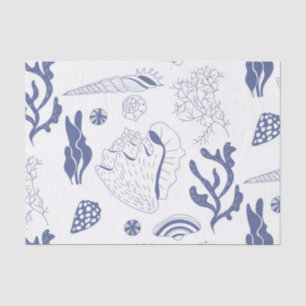 Seamless pattern with sea shells tissue paper