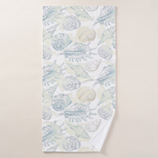 Seamless pattern with seashells bath towel