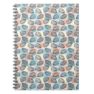 Seamless pattern with seashells clipboard notebook