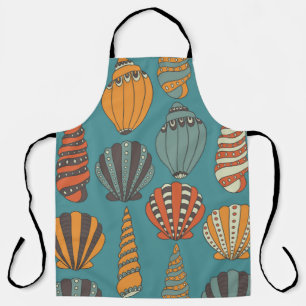 Seamless pattern with seashells, hand drawn icons  apron