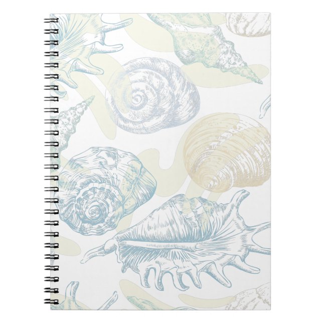 Seamless pattern with seashells notebook (Front)