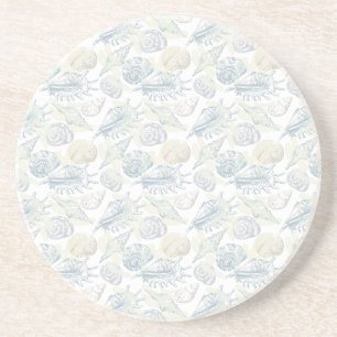 Seamless pattern with seashells tank top coaster
