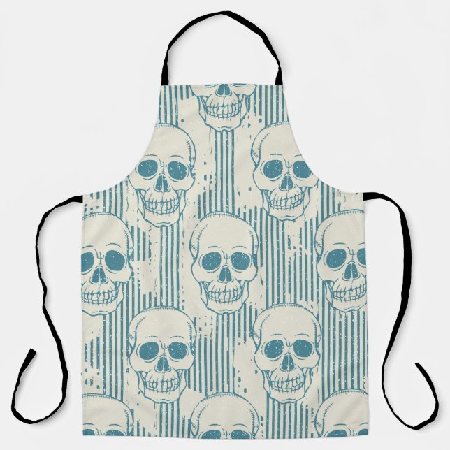 Seamless pattern with skull. Freehand drawing Apron (Front)