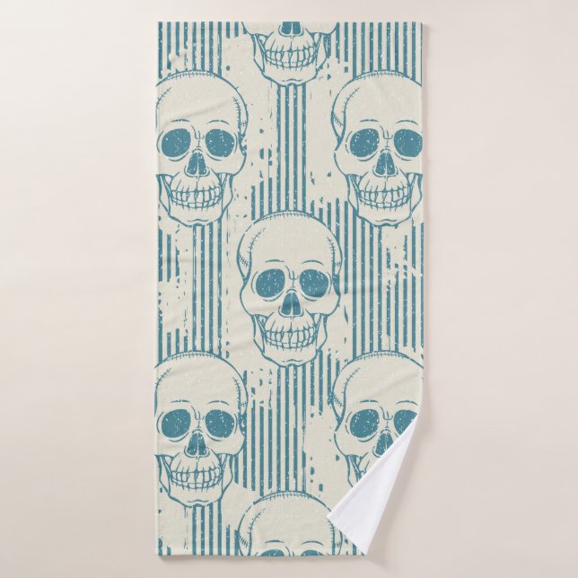 Seamless pattern with skull. Freehand drawing Bath Towel (Bath Towel)