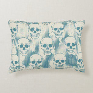 Seamless pattern with skull. Freehand drawing Decorative Cushion