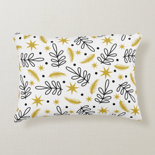 Seamless pattern with snowflakes and fir branches. decorative cushion (Front)