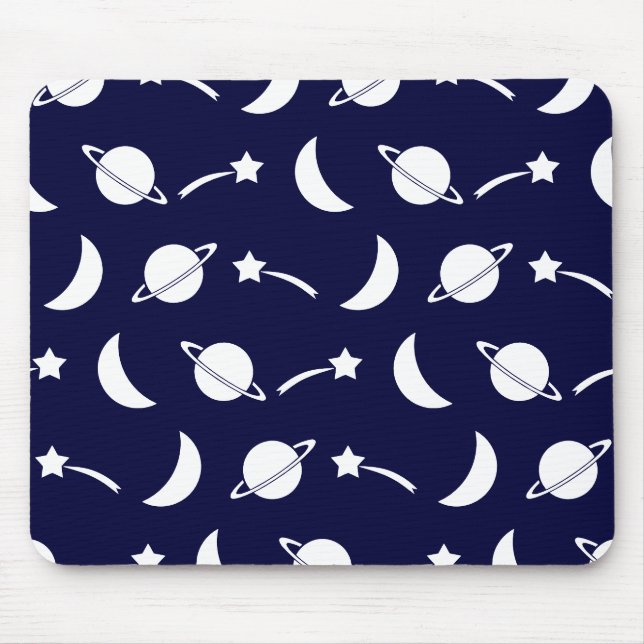 Seamless pattern with space objects mouse pad (Front)