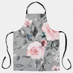 Seamless pattern with spring flowers and leaves. H Apron