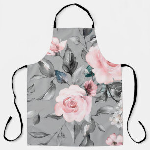 Seamless pattern with spring flowers and leaves. H Apron
