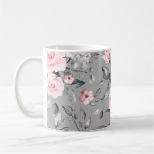 Seamless pattern with spring flowers and leaves. H Coffee Mug
