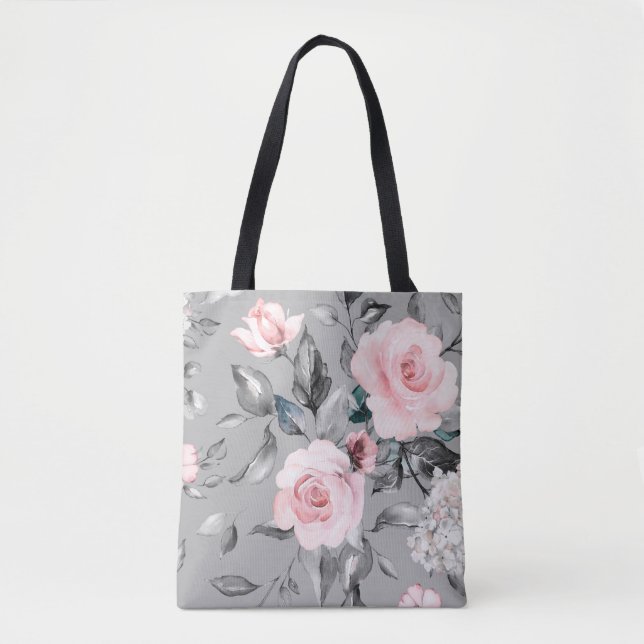 Seamless pattern with spring flowers and leaves. H Tote Bag (Front)