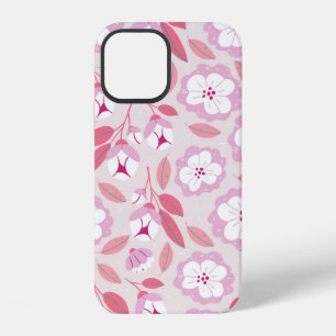 Seamless pattern with spring flowers herbs leaves iPhone 12 case