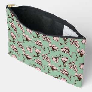Seamless pattern with spring tree flower buds accessory pouch