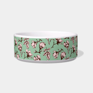Seamless pattern with spring tree flower buds bowl