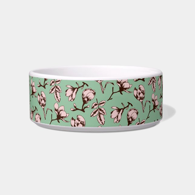 Seamless pattern with spring tree flower buds bowl (Front)