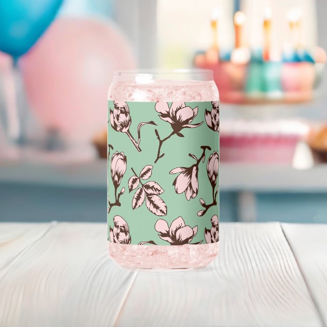 Seamless pattern with spring tree flower buds can glass (Insitu (Baby Shower))