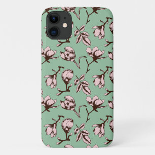 Seamless pattern with spring tree flower buds iPhone 11 case