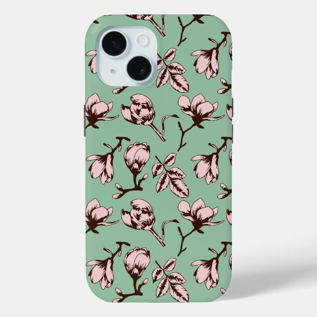 Seamless pattern with spring tree flower buds Case-Mate iPhone case (Back)