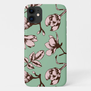 Seamless pattern with spring tree flower buds iPhone 11 case