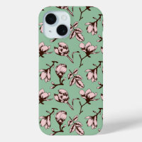Seamless pattern with spring tree flower buds