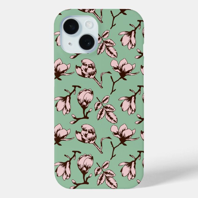 Seamless pattern with spring tree flower buds Case-Mate iPhone case (Back)