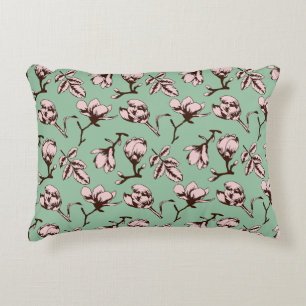 Seamless pattern with spring tree flower buds decorative cushion