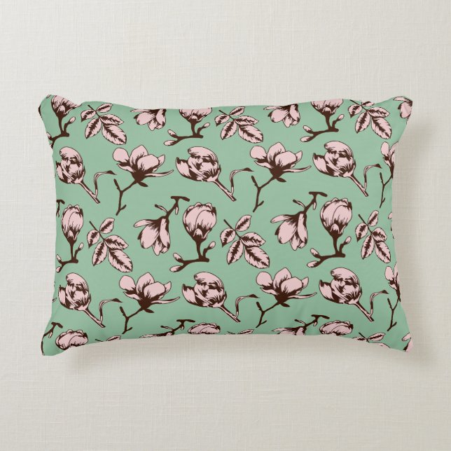 Seamless pattern with spring tree flower buds decorative cushion (Front)