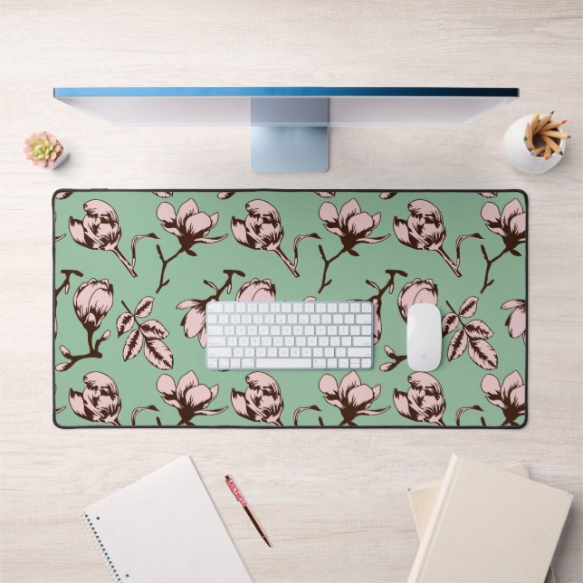 Seamless pattern with spring tree flower buds desk mat (Office 1)