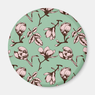 Seamless pattern with spring tree flower buds magnet