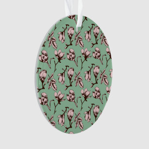 Seamless pattern with spring tree flower buds ornament