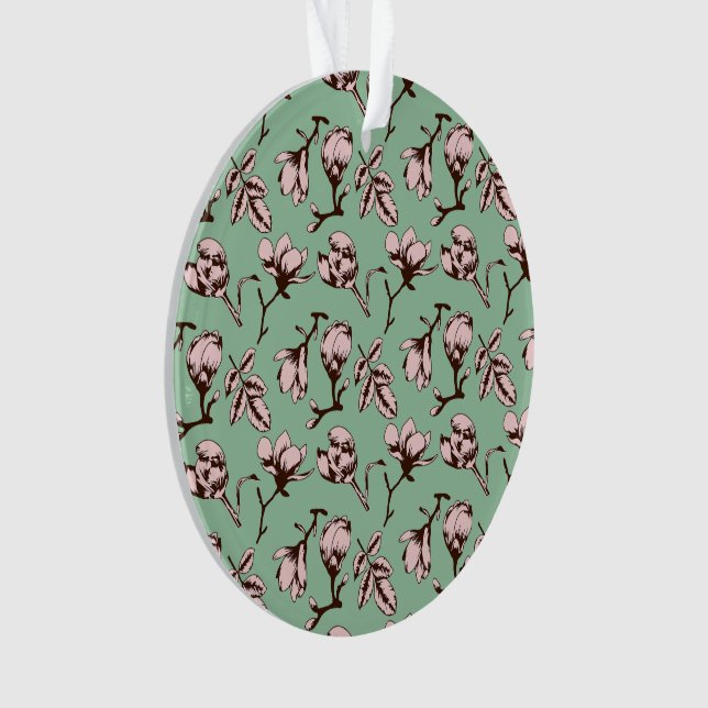 Seamless pattern with spring tree flower buds ornament (Front)