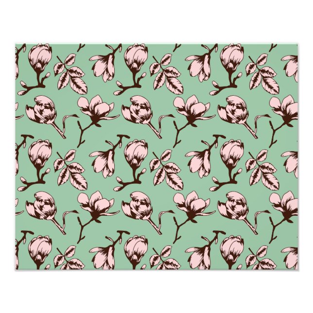 Seamless pattern with spring tree flower buds photo print (Front)