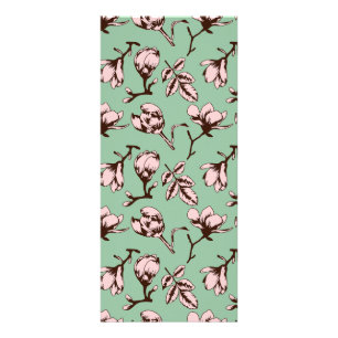 Seamless pattern with spring tree flower buds rack card