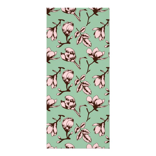 Seamless pattern with spring tree flower buds rack card (Front)